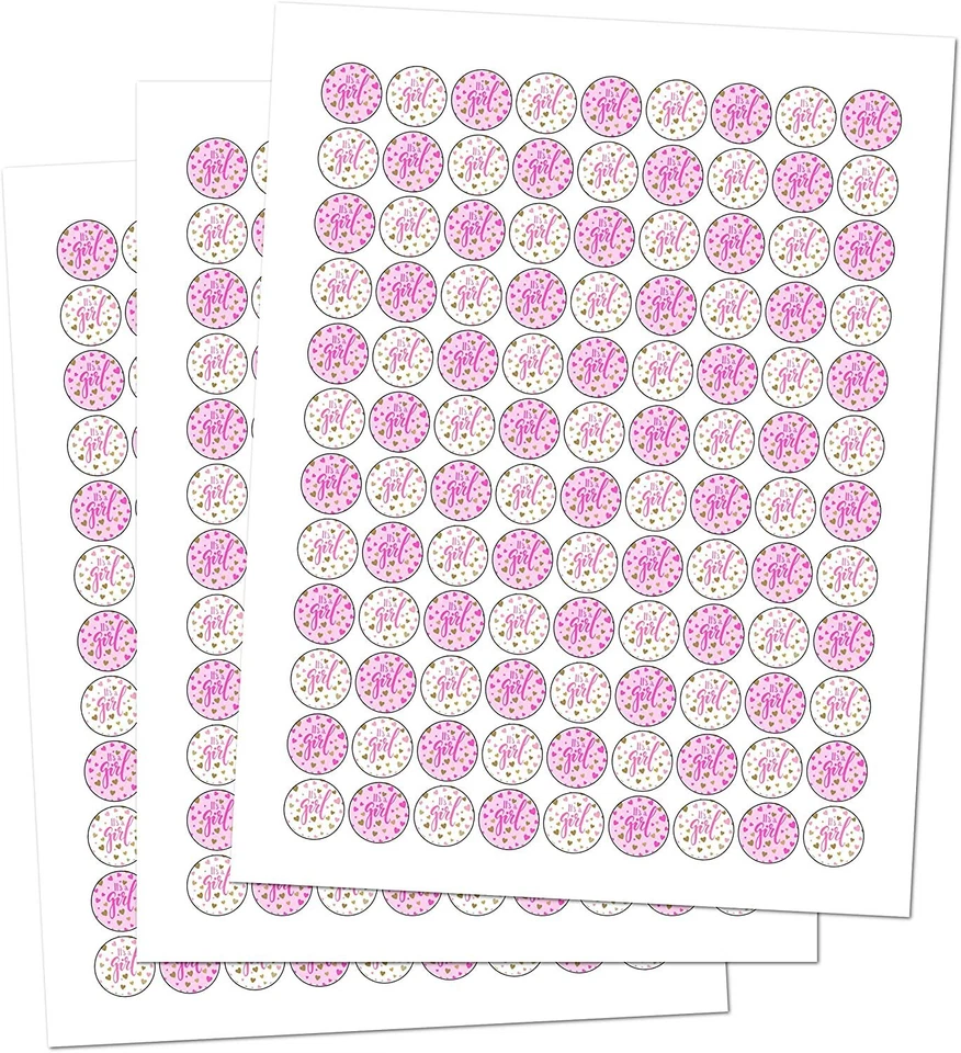 324 etiquetas de besos rosas Its a Girl para baby shower o fiesta de baby sprinkle Foto 2 de 4