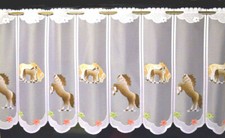 Pferde Scheibengardine Kindergardine Mädchen Pferde Kinderzimmer Bistrogardine