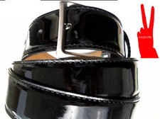 CINTURA UOMO BLu NERO VERNICE elegante classica cerimonia LUCIDA