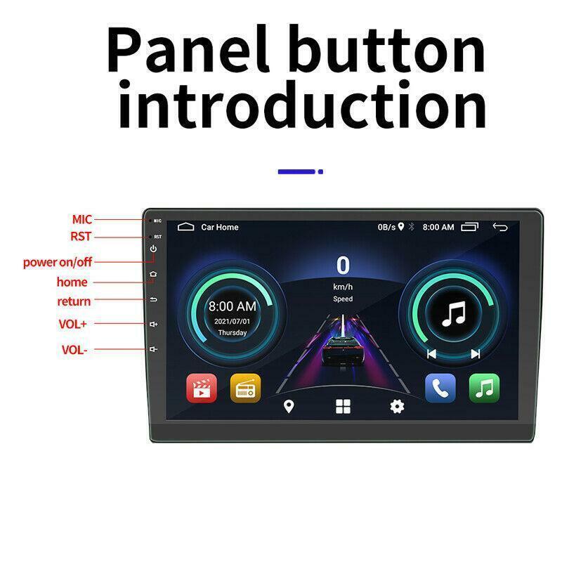 Car Stereo Radio GPS Wifi W/Carplay Kit2 DIN 10.1"Touch Android 10.1