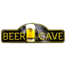 Beer Cave Aluminum Sign Garage Man Game Room Bar Pub Billiard Pool Hall Dorm