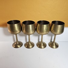 Gobelets anciens en laiton (lot de 4) 6" H