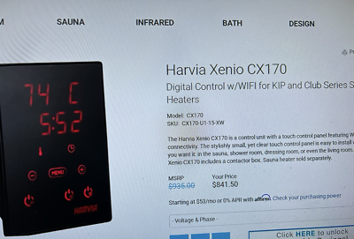 Harvia Xenio CX170 Digital Control w/WIFI for Sauna Heaters