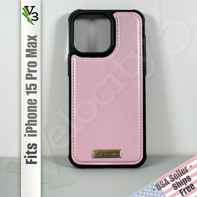 Case for iPhone 15 Pro Max - Soft Pink Faux Leather | Magnetic | by CaseMe