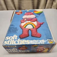 Care Bears Funshine Rainbow Vintage Soft Stitches Quilted Wall Hanging Kit 1984