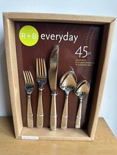 R&B Silver Bands 45-Piece Flatware Set 148284...