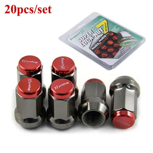 M12x1.5 Project MU Red Composite SPEC Steel Wheel Lug Lock Nuts 20pcs/set - Bild 6 von 7