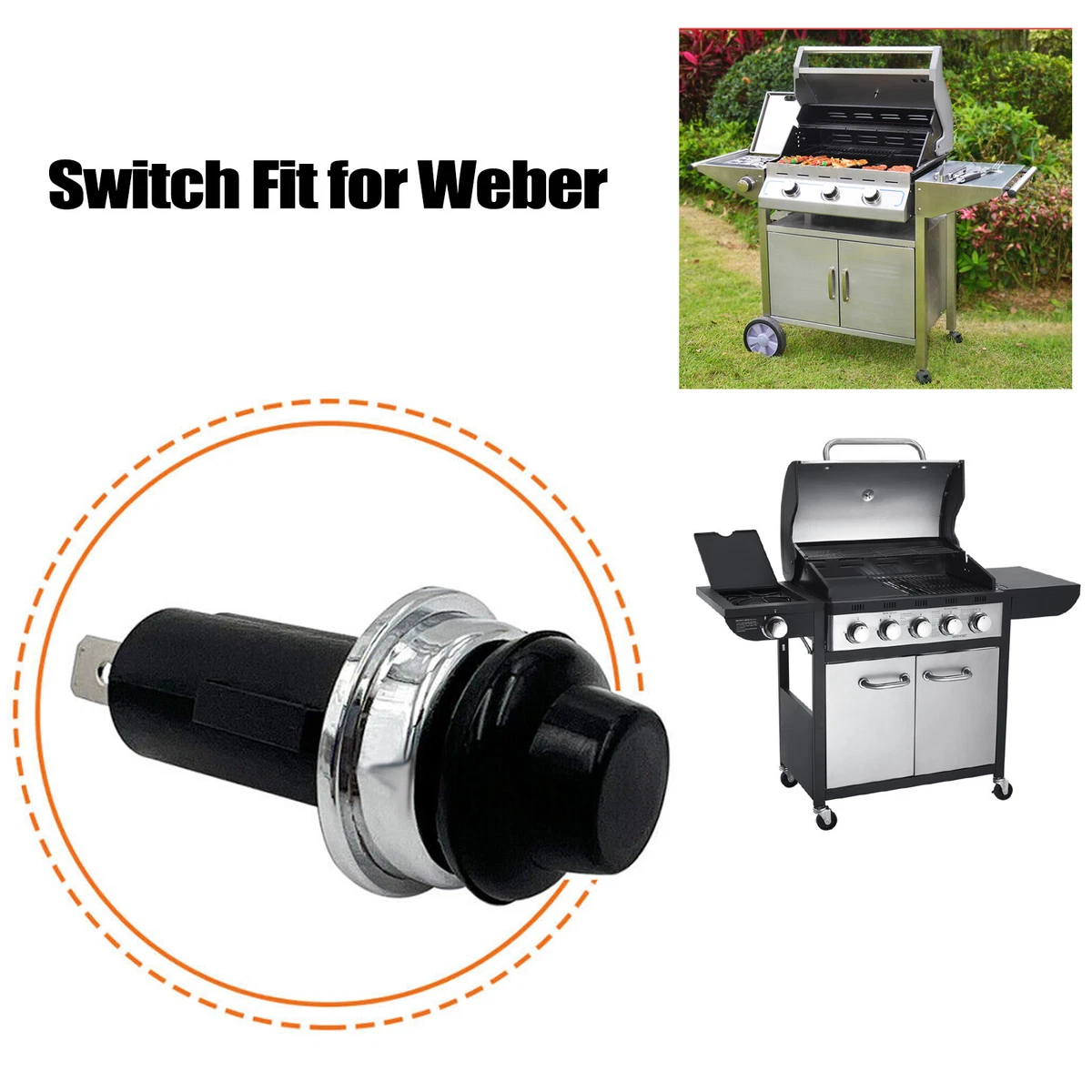 Replace Fit For Weber Genesis II Spirit II 7642 7643 Push Button Switch