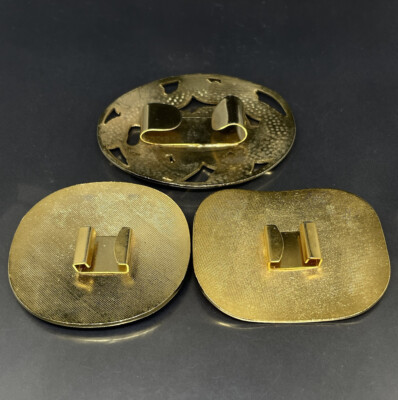 Vtg Cloisonné Belt Buckle Lot Of 3 Multicolored Enamel 