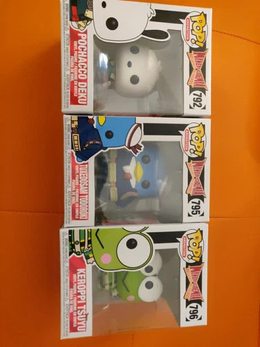 My Hero Academia x Hello Kitty Tsuyu Todoroki Deku Funko Pop Bundle 795 792 796
