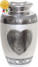 Urns Heart Cremation Urn Funeral Urn for Human Ashes Burial Urn with Detailed