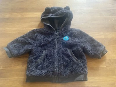 S. Oliver Baby Jacke mit Ohren Bärchen Jacke Bär Braun Dunkelbraun Größe 62  - Bild 1 von 4