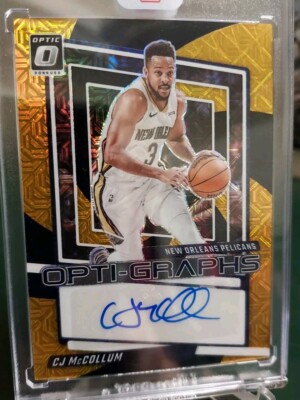 2023 Panini Donruss Optic CJ McCollum New Orleans Pelicans Black Gold Auto #1/8