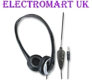 MONO STEREO TV TELEVISION HEADPHONES LONG LEAD 5M CABLE IN LINE VOLUME CONTROL