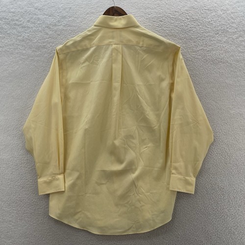 Jos A Bank Dress Shirt Mens 16-33 Yellow Traditional Fit Travelers Collection - Picture 6 of 9