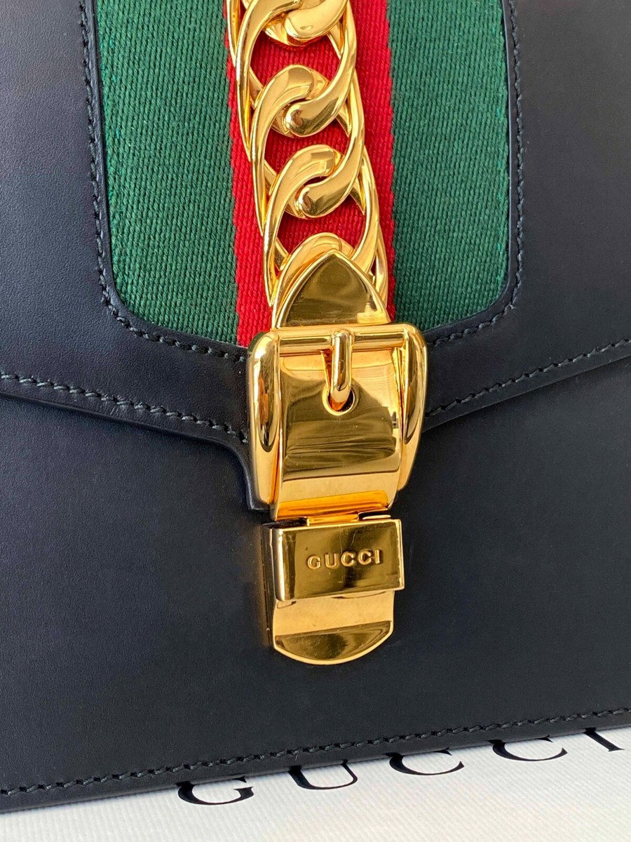 Authentic Gucci Sylvie Small Shoulder bag - Black | eBay