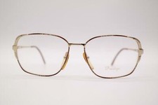 Vintage Prestige 135 Gold Brown Oval Glasses Frame Eyeglasses NOS