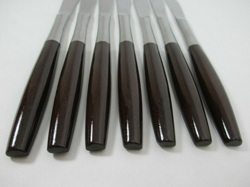 7 Piece Ecko Eterna Japan Rosewood Composite Canoe Dinner Butter Knives - Picture 6 of 9