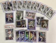 600+ Baseball Card Lot loaded with Bowman 1st, Rookies, Chrome, Refractors PSA +