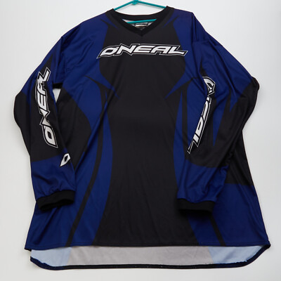 ONEAL Mens 2XL Motocross Moto MX Dirt Bike Long Sleeve Blue Black