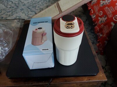 NIB - Stainless Steel High Vacuum Coffee Thermos / Cup w/ Thermostat - 450 mL 