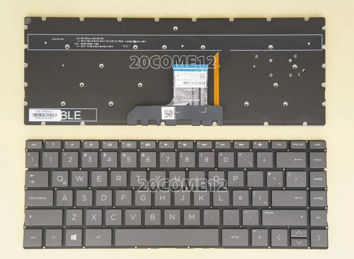 New for HP ENVY 13-ar 13-ar0000 Series keyboard backlit Latin Spanish Gray black
