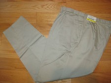 Womens Pants Khaki Chino Lady Edwards 8 10 18 20 Unhemmed pleated uniform NEW