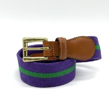 Dooney  Bourke Woven Striped Surcingle Belt 30 USA Made Solid Brass Vintage