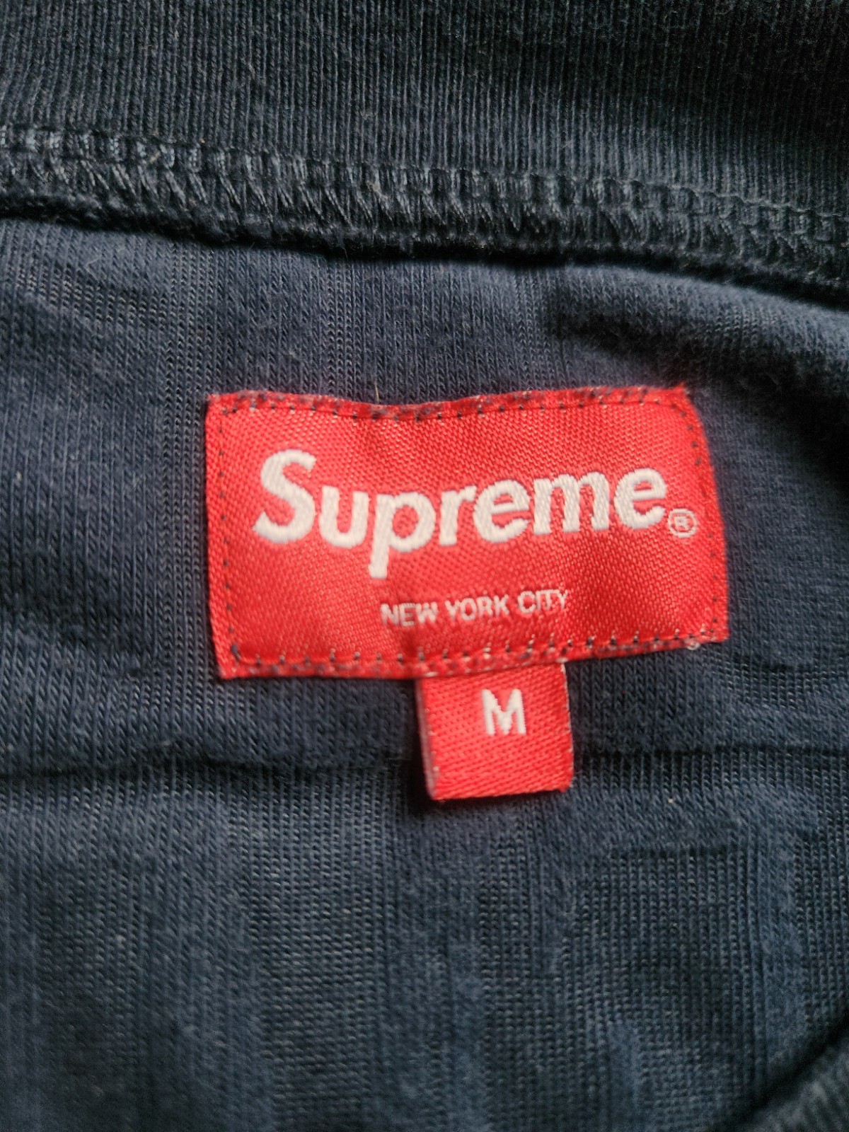 SS17 Supreme Logo Stripe Terry top size M medium navy thumbnail 4