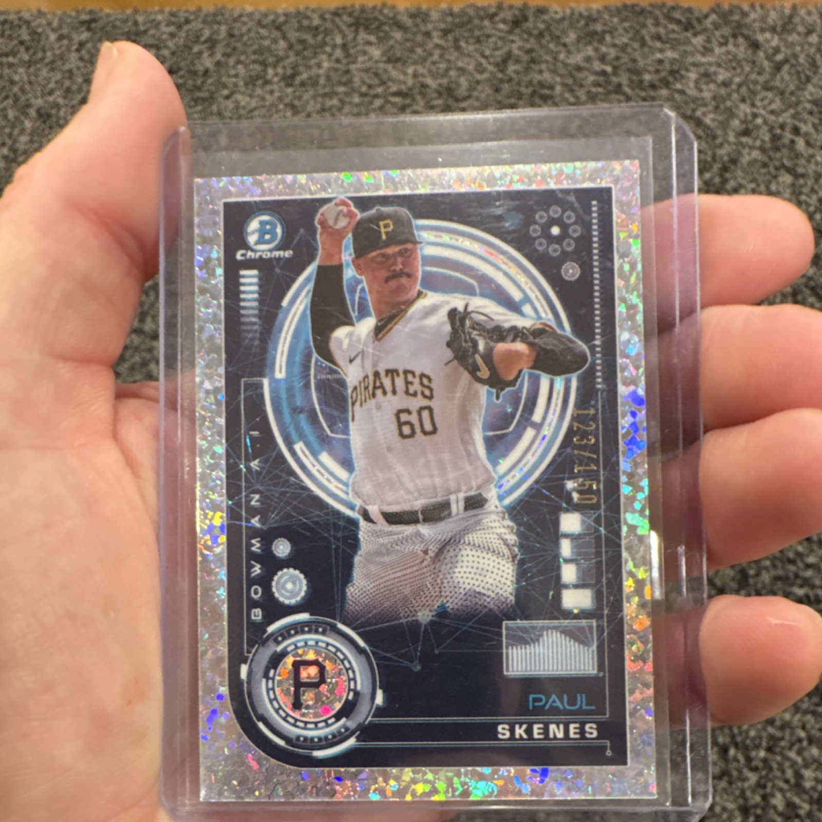Paul Skenes 2024 Bowman Ai Mini-Diamond Refractor Rookie /150 Pirates #BAI-15