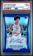2024 Panini Prizm WNBA- Throwback AUTO /75 - Brittney Griner - Blue /75 - PSA 9