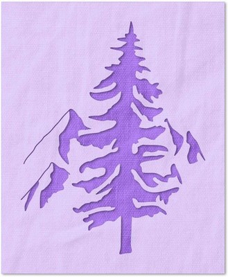 Reusable Tree & Mountains DIY Crafts Stencil Format - StencilAir