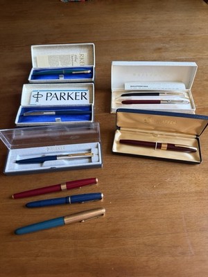 Restposten 9 Vintage Füllfederhalter Sheaffer, Parker & Waterman s ungeprüft 