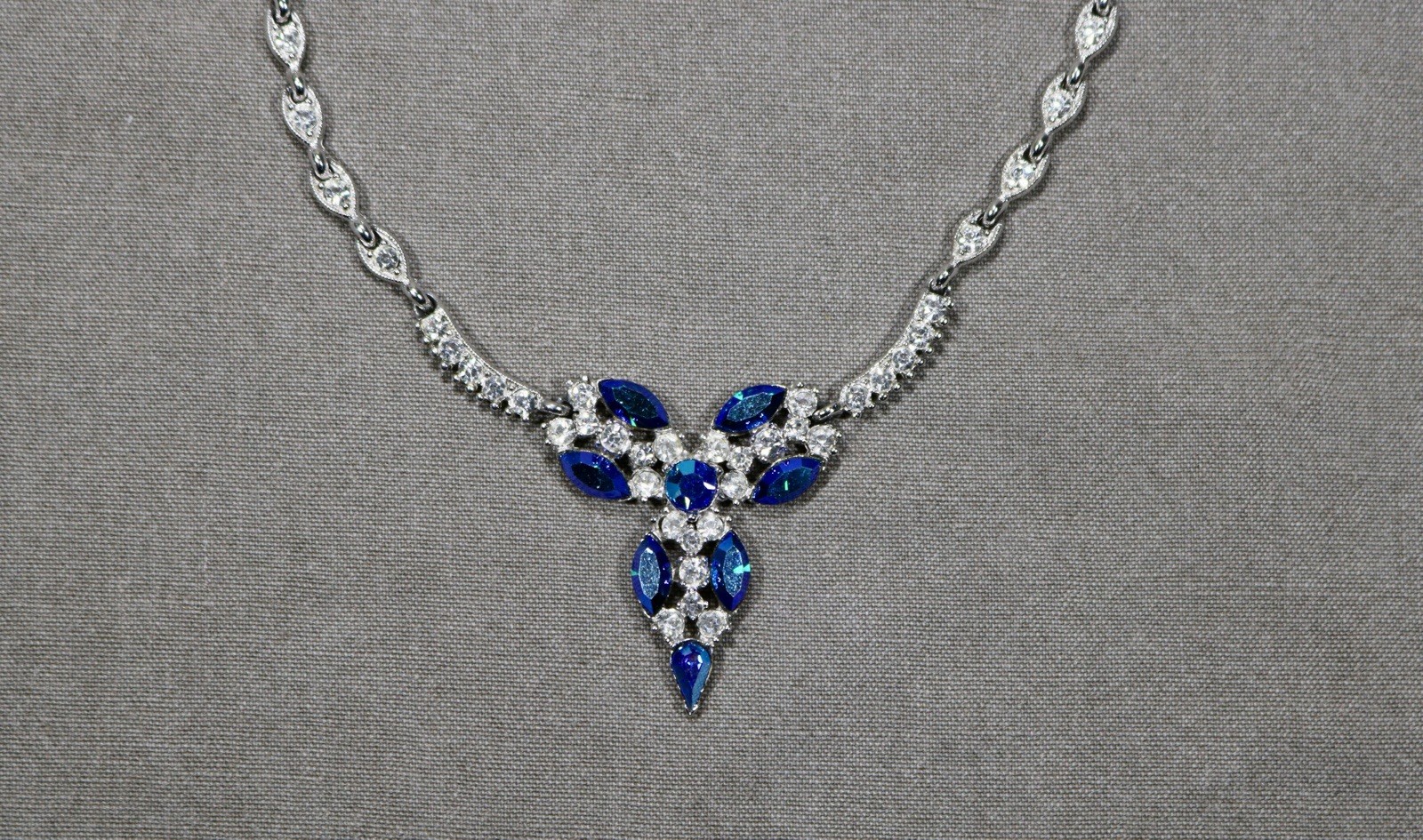 vintage Bogoff  Silver Tone Blue And Clear  Cryst… - image 3
