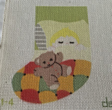 Dede Needlepoint Hand Stitch Painted Canvas Mini Stocking Angel Bear 1-4 New