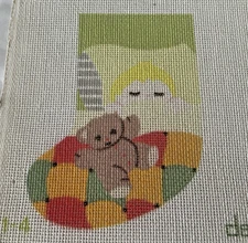 Dede Needlepoint Hand Stitch Painted Canvas Mini Stocking Angel Bear #1-4 New