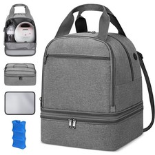Breast Pump Bag for Spectra S1 S2 with Ice Pack Waterproof Mat Grey Work Travel