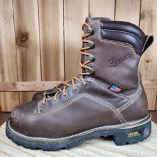 Danner Work Boots Mens Size 8.5 Brown Quarry USA Gore-Tex Vibram Alloy Toe 17307