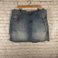 Vtg Zana-Di Womens Denim Skort Size 22 Light Wash Y2K