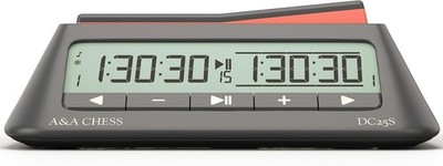 A&A Schachuhr, digitaler Schachtimer mit 36 Turniermodi, stilvolle Minimalis