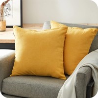 Chenille KissenbezüGe 45X45 Cm 2Er Set Gelb Wohnzimmer Dek