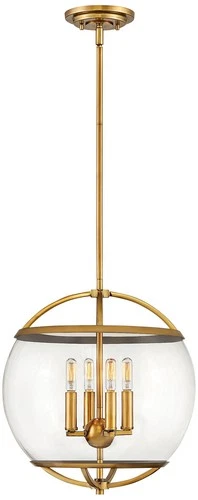 Hinkley Calvin 15" Wide Heritage Brass 4-Light Orb Pendant - Picture 2 of 3