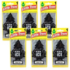Little Trees Hanging Car Air Fresheners - Black Ice Scent- Pack of 6