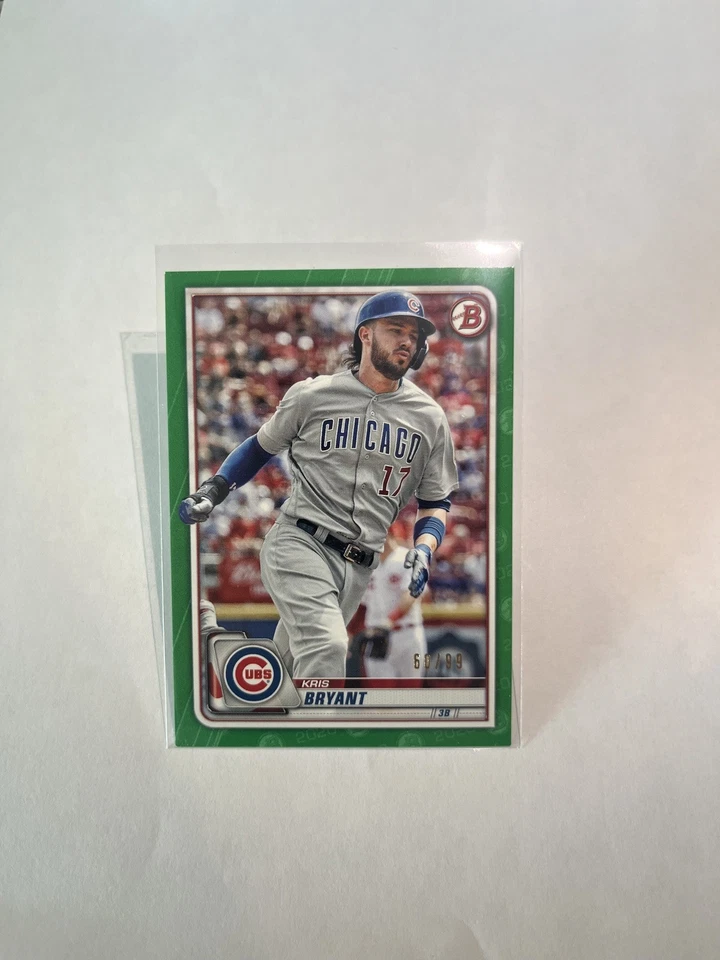 2020 Bowman Green 60/99 Kris Bryant #22 Chicago Cubs - Image 3 of 3