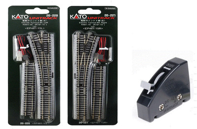 KATO 20-220 20-221 24-840BK set Electric Turnout #4 Left & Right N Scale Gauge