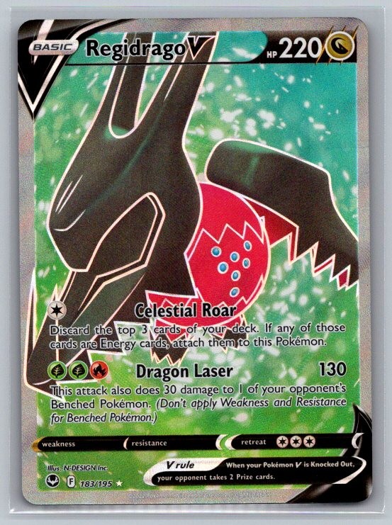 Regidrago V 183/195 Ultra Rare Silver Tempest Pokemon Near Mint