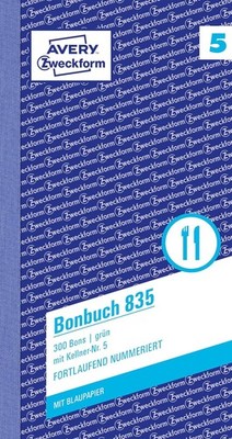 AVERY Zweckform 835 Bonbuch (105x198mm, 300 Bons mit Kellner