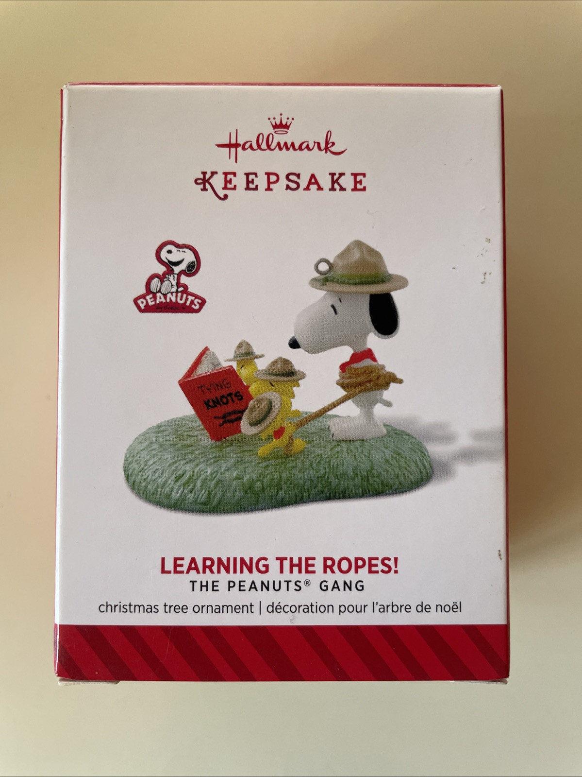 Hallmark 2014 Peanuts Snoopy Scoutmaster Learning the Ropes Christmas Ornament