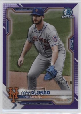 2021 Bowman Chrome Purple Refractor 162/250 Pete Alonso #41 0t6q