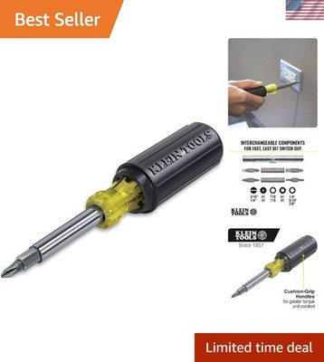Versatile 11-in-1 Screwdriver Set with Cushion Grip Handle - 8 Bits & 3 Sizes